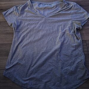 Women's Gray V-Neck Top